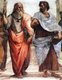 Italy: 'The School of Athens' (detail), featuring Greek philosophers  Plato (left) and Aristotle (right). Rafael, 1509–1510